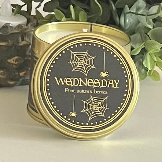 vegan scented candle alt gothic dark aesthetic wednesday addams